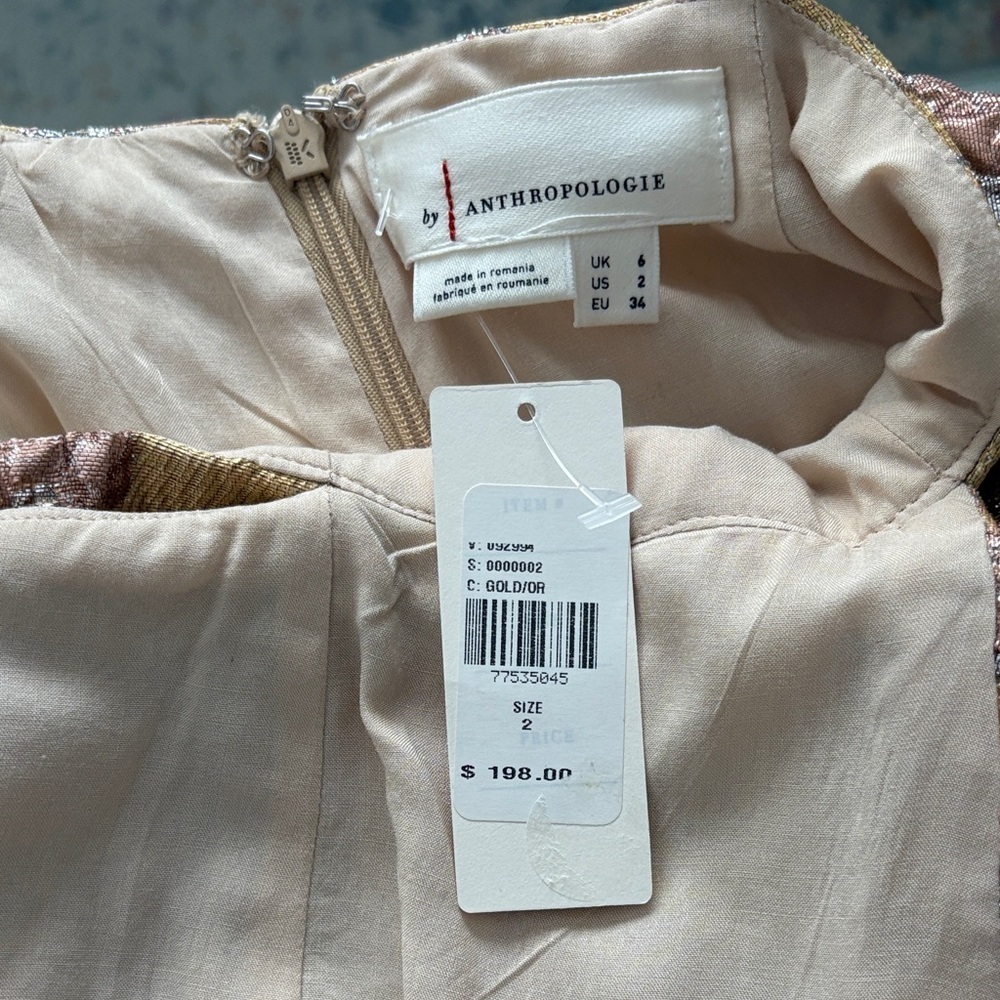 Anthropologie Gold Floral Jumpsuit - Picture 4 of 4